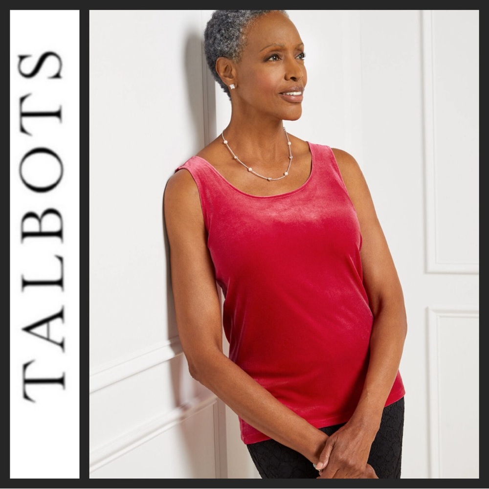 NWOT Talbots Velvet Red Tank Top